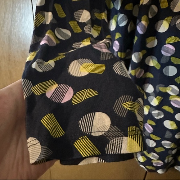 White Stuff Women’s Navy Blue & White Circle Mod Retro 3/4 Sleeve Boxy Top Sz XL - Picture 4 of 12